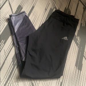 Adidas climalite black stripe workout leggings
